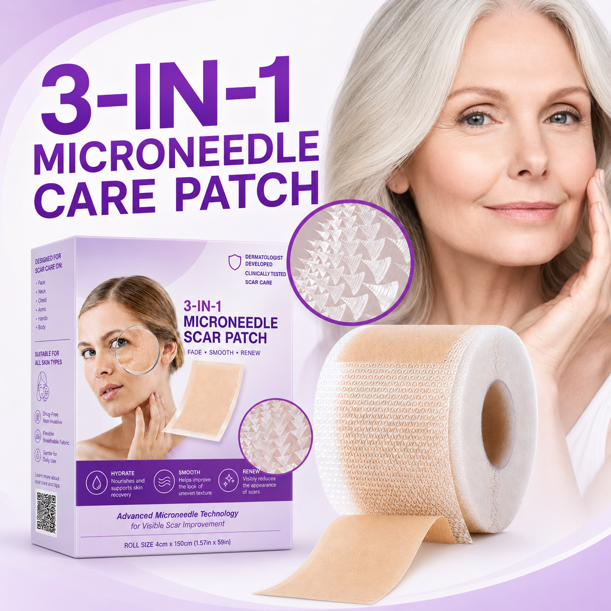 3-in-1 microneedle care patch product