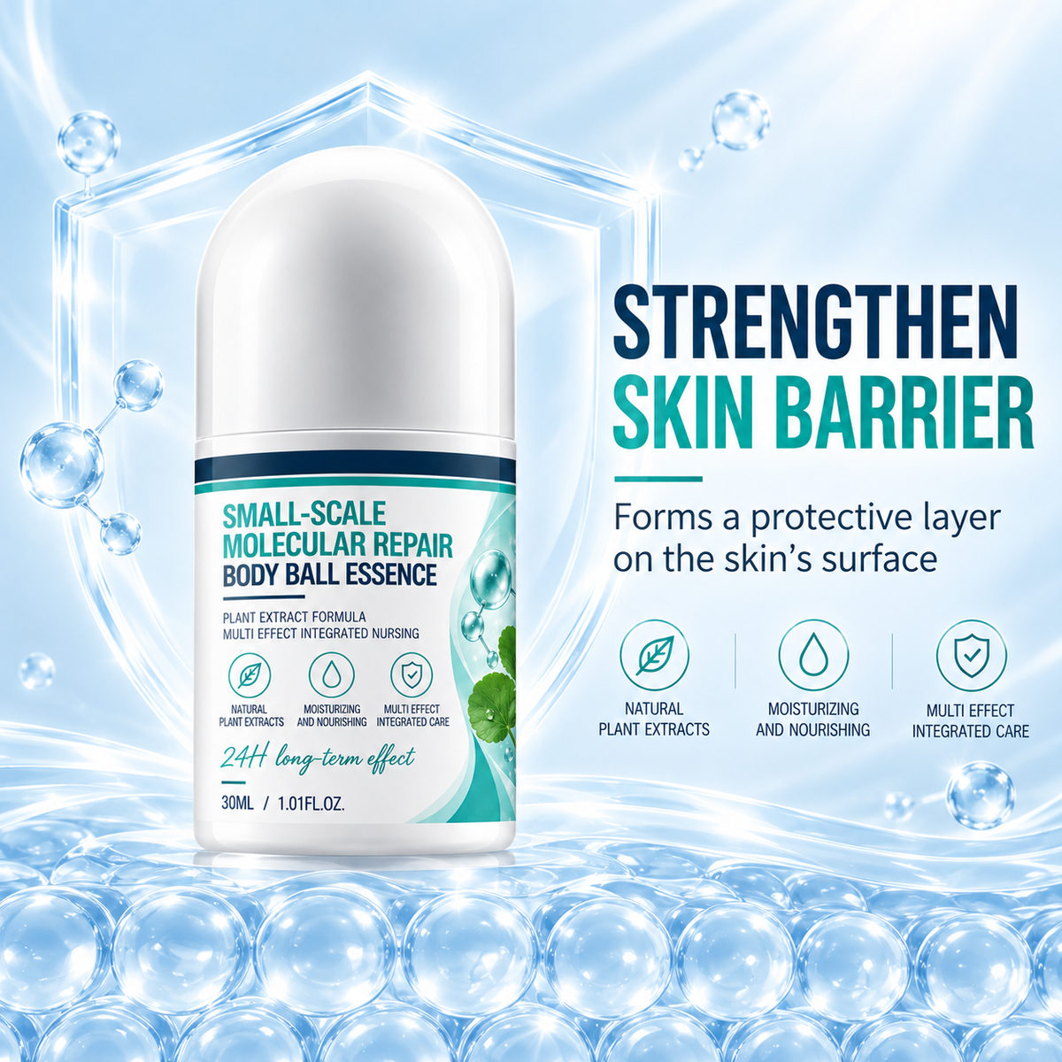 Multi-Effect Small-Scale Molecular Repair Essence Roll-On Serum