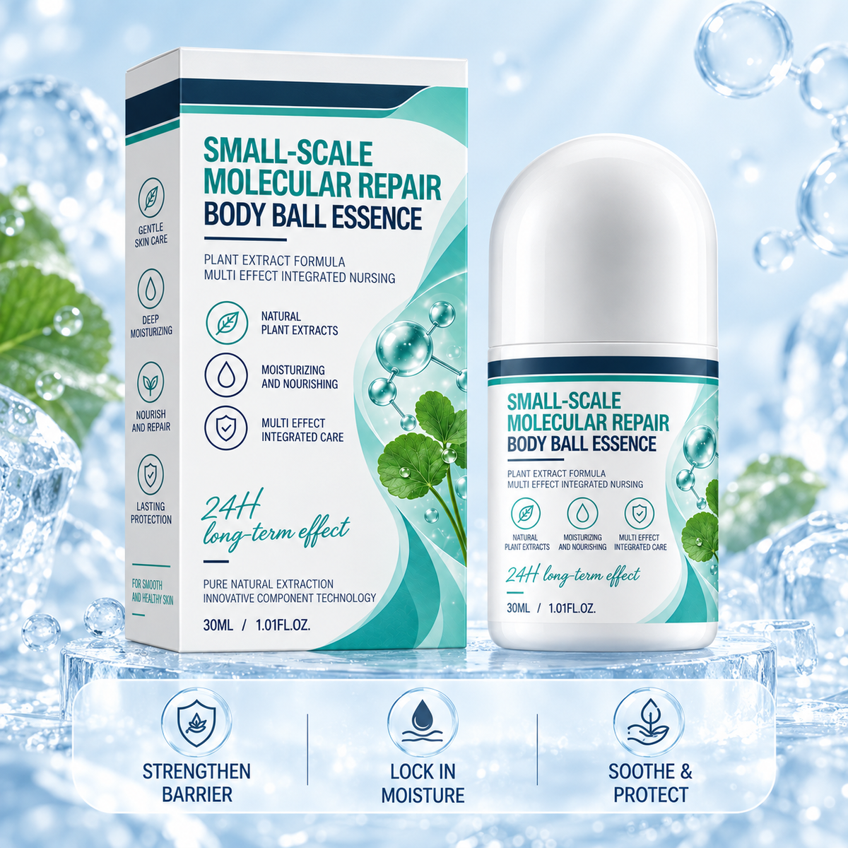 Multi-Effect Small-Scale Molecular Repair Essence Roll-On Serum