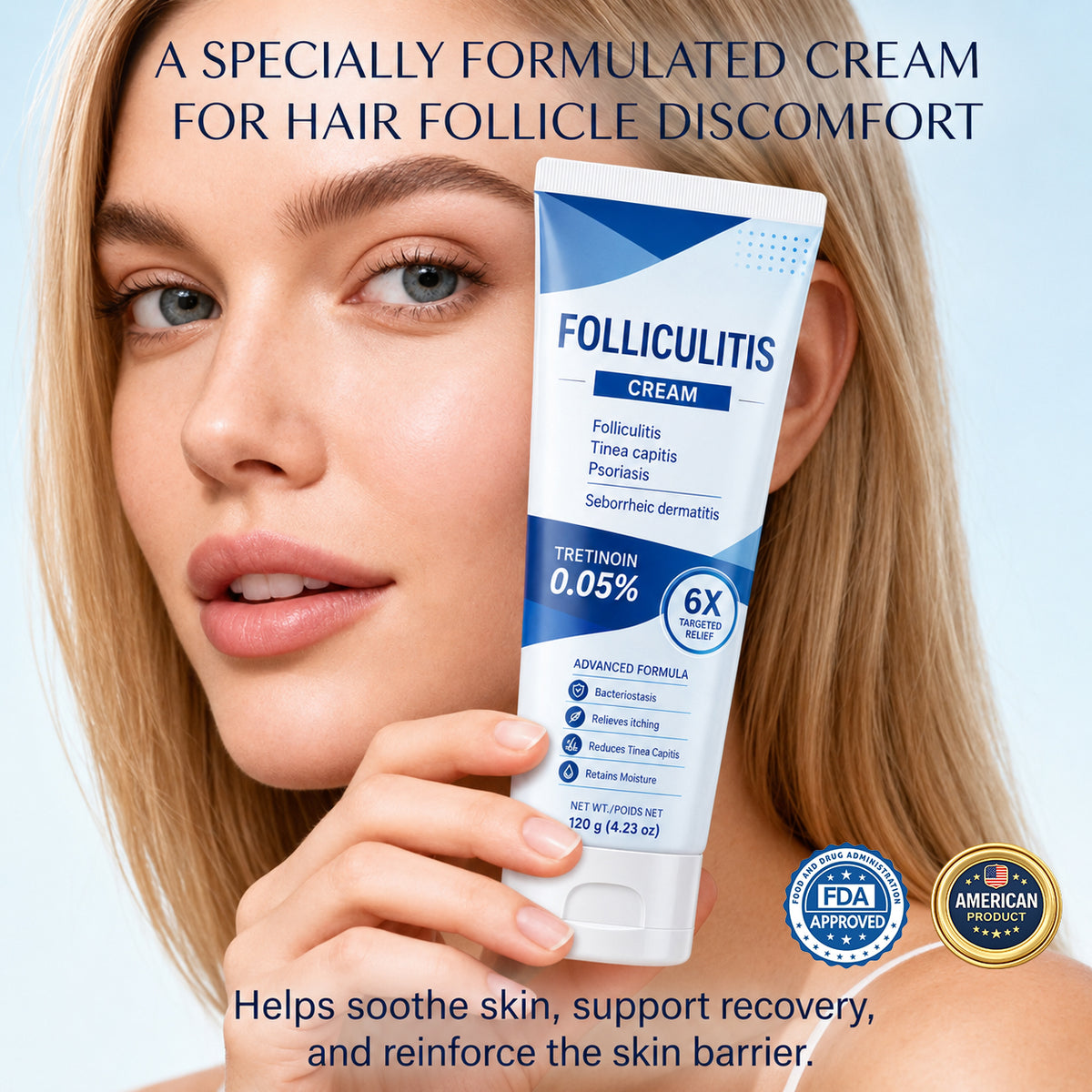 Folliculitis cream product lifestyle presentation