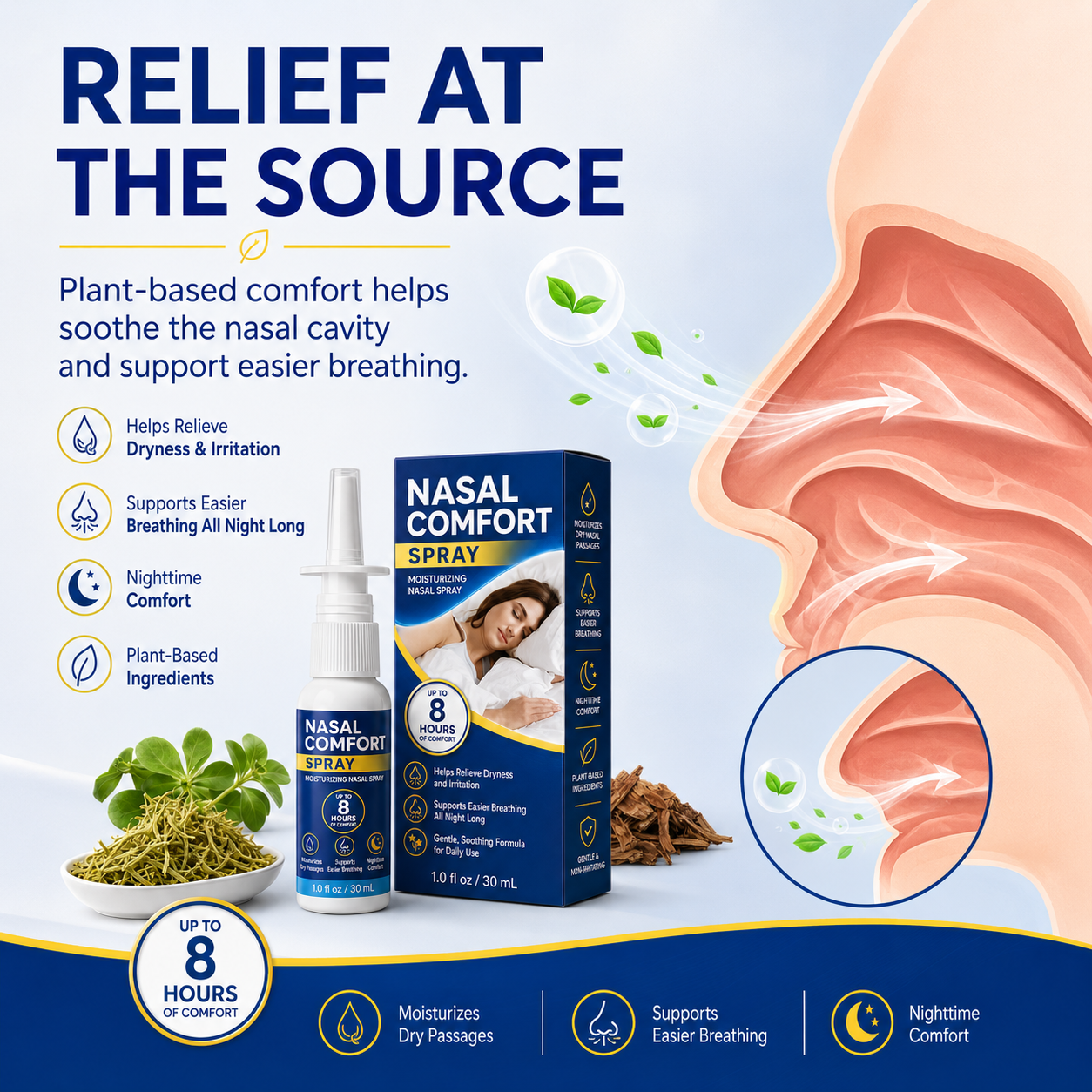 Nasal moisturizing mist illustration