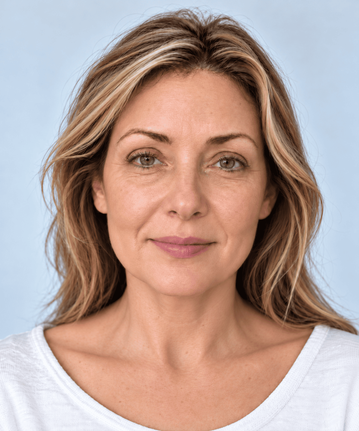Skin with foundation blended evenly