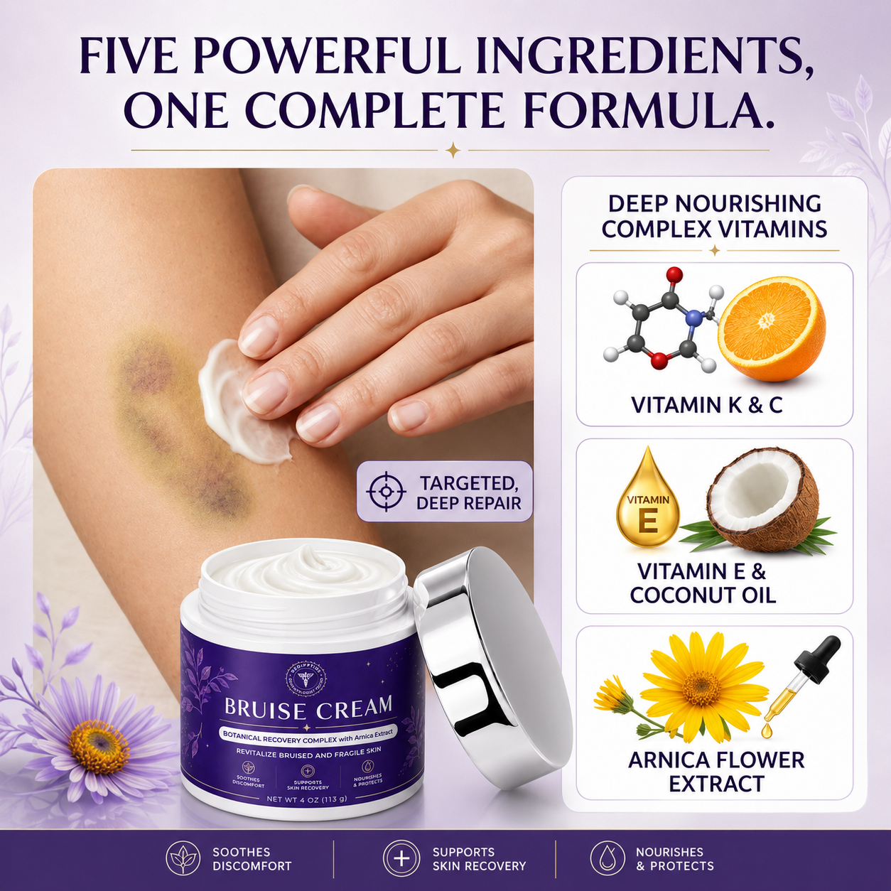 🌼🌼🌼🌼 Completely eliminates bruises, removes body contusions and various scars, deeply repairs damaged skin, reduces swelling and discomfort, and restores healthy skin.