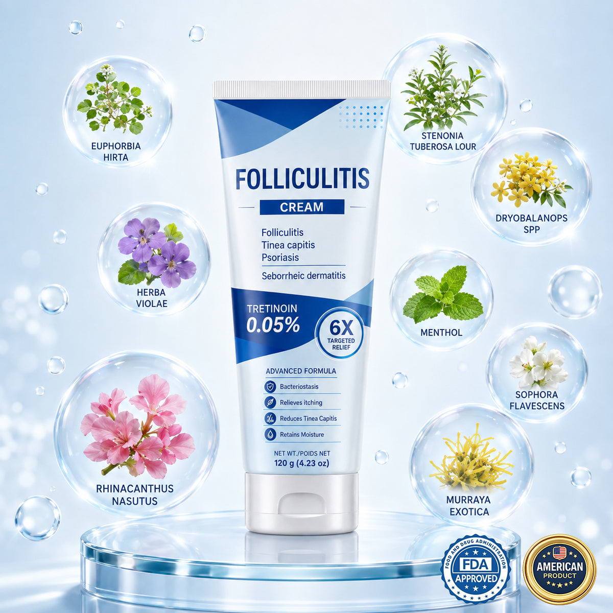 Botanical ingredient presentation surrounding the product