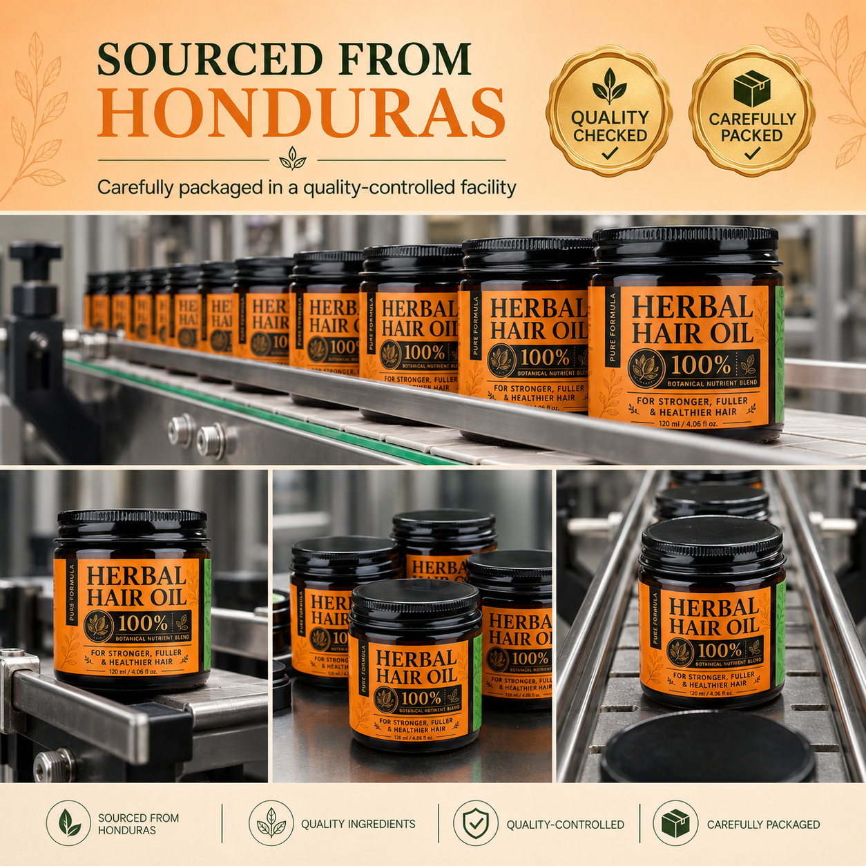 Herbal Hair Oil for Hair Growth,Raw Organic Batana Mask from Honduras