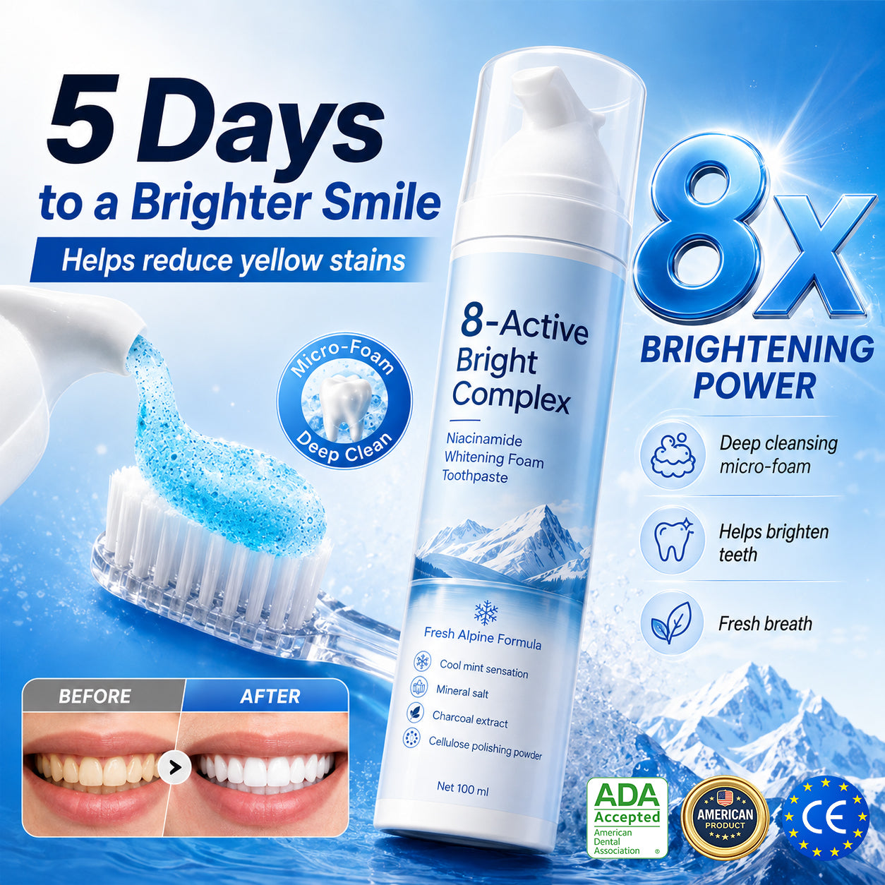 Foaming toothpaste