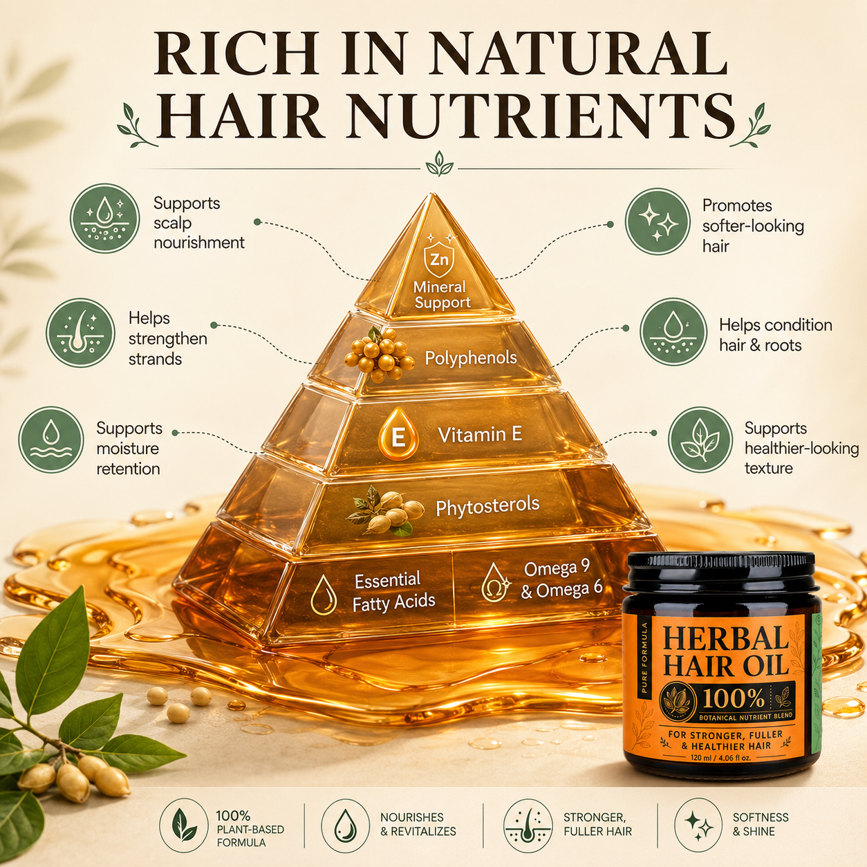 Herbal Hair Oil for Hair Growth,Raw Organic Batana Mask from Honduras