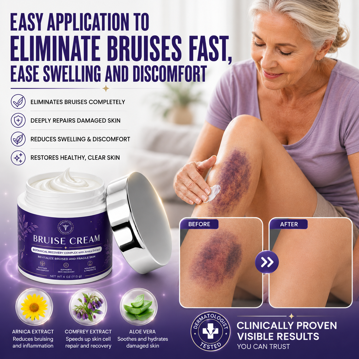 🌼🌼🌼🌼 Completely eliminates bruises, removes body contusions and various scars, deeply repairs damaged skin, reduces swelling and discomfort, and restores healthy skin.