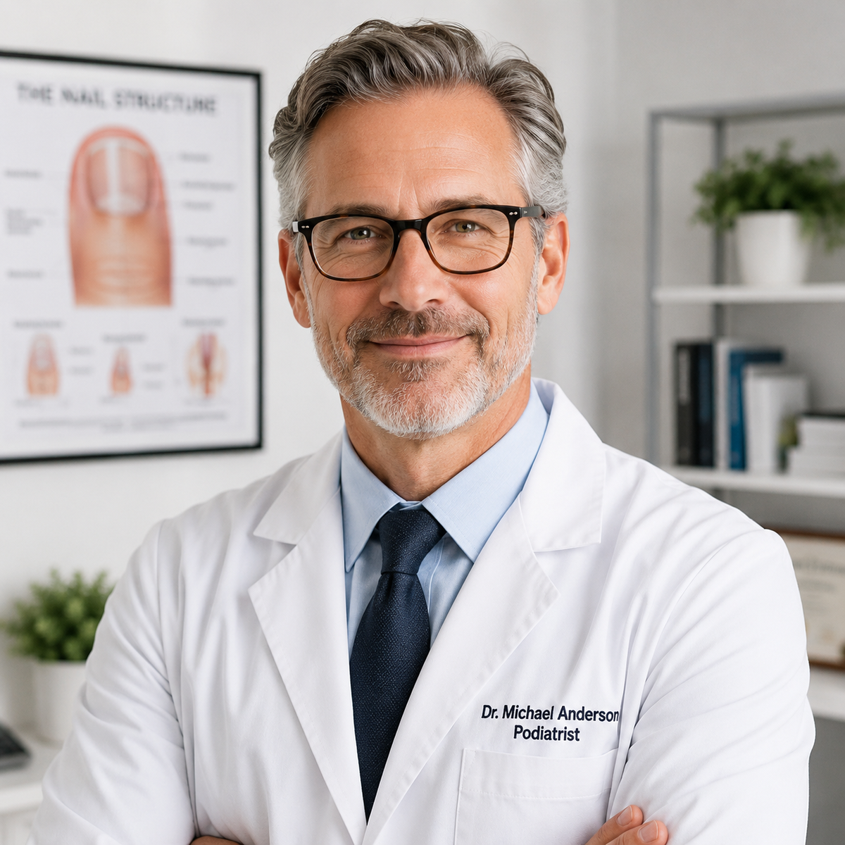 Illustrative clinician portrait for prescription-use guidance