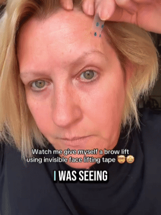 How to apply invisible face lifting tape in four simple motions